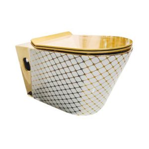 Golden Plaid Wall-Hung Toilet