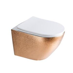 Ceramic Wall Mounted Toilet Rose Gold